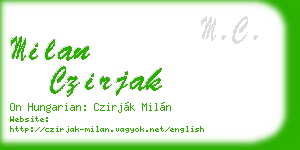 milan czirjak business card
