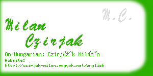 milan czirjak business card